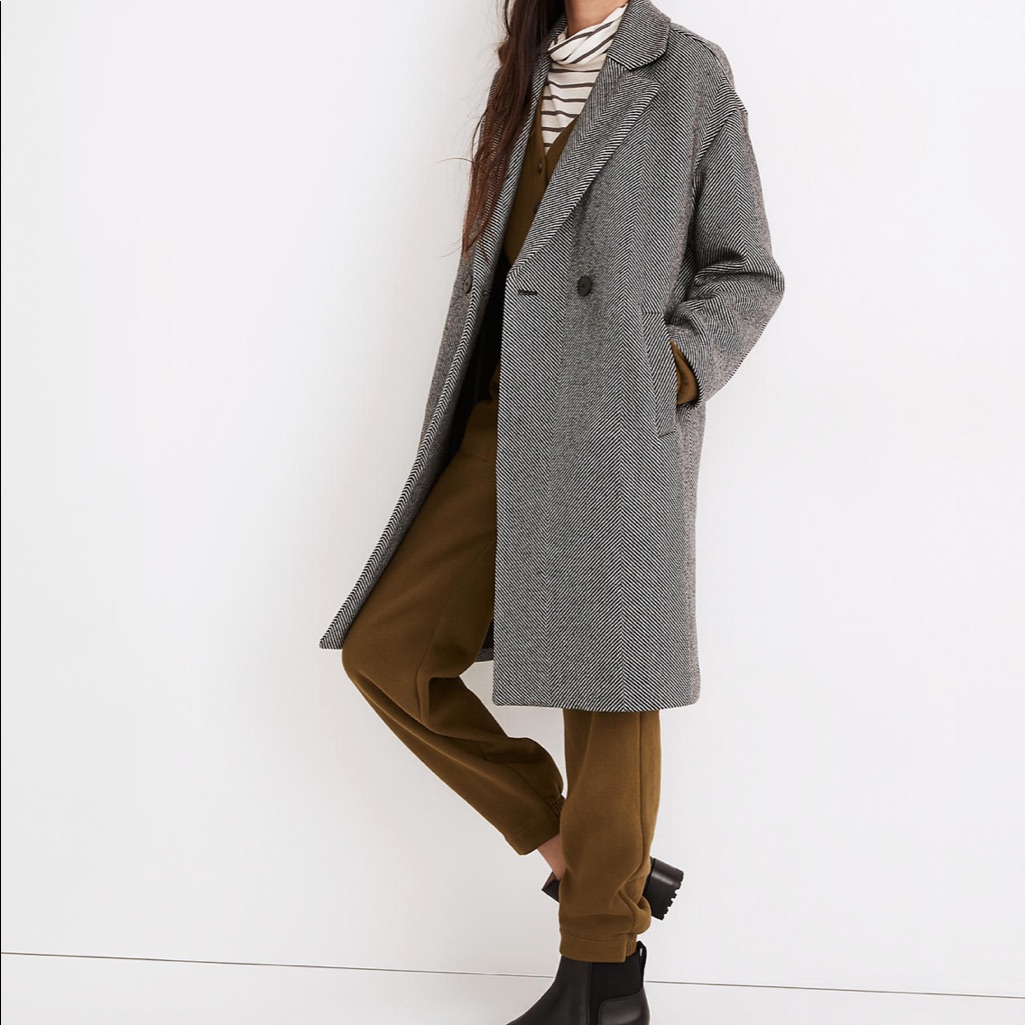 Madewell Averdon Coat In Herringbone Insuluxe Fabric